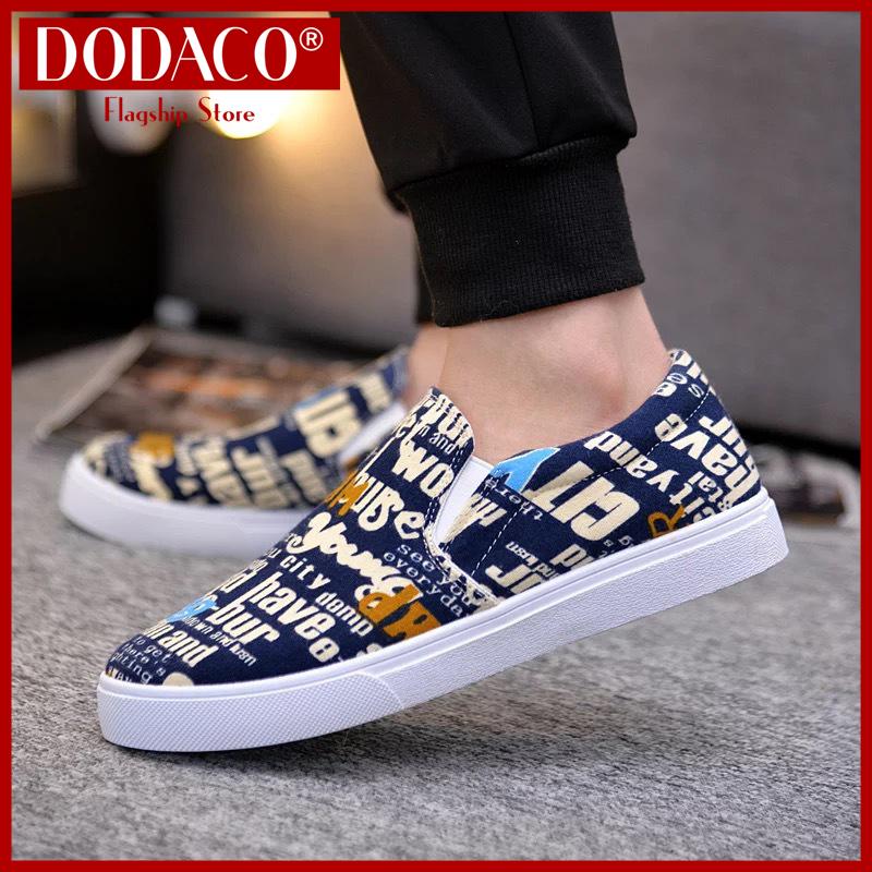 Giày lười nam DODACO LVS0007 giày mọi nam thời trang style hàn quốc chất liệu siêu nhẹ vải khử mùi...