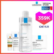 Bộ sản phẩm nước tẩy trang làm sạch sâu giàu khoáng dành cho da nhạy cảm La Roche Posay Micellar Water Ultra Sensitive Skin 400ML