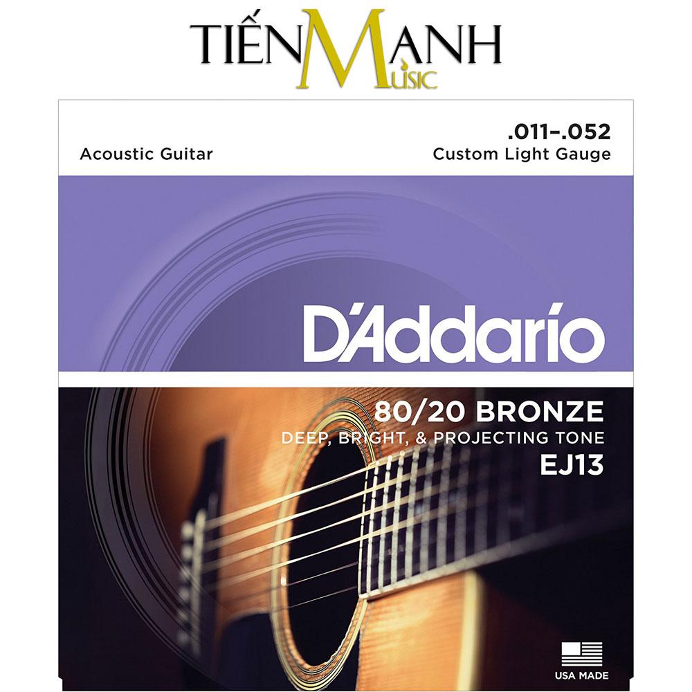 Bộ Dây Đàn Guitar Acoustic Cỡ 11 D'Addario EJ13 - Hãng phân phối chính thức (80/20 Bronze Strings Ghi-ta -...
