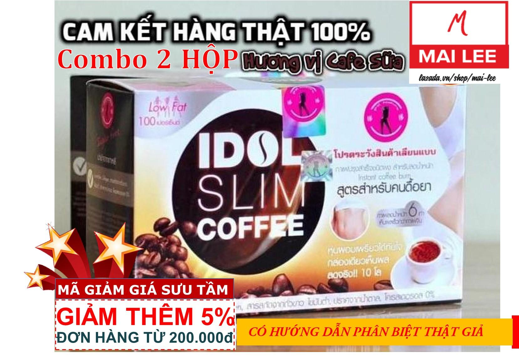Bộ 2 hộp cà phê Idol Slim Coffee (Mỗi hộp 10 gói nhỏ x 15g) - Thái Lan - Ca...