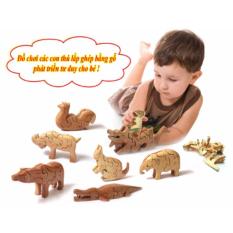 Thú gỗ lắp ghép 3D ( đồ chơi gỗ phủ sơn mài , mỹ nghệ Huế giao hàng ngẫu nhiên )