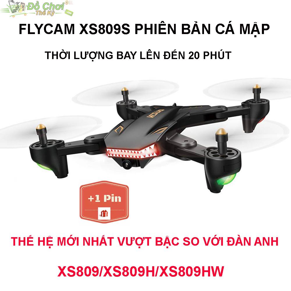 ( GỒM 2 PIN ) Flycam VISUO XS809S Battle Shark - Bản Nâng Cấp Mới Nhất, Camera FPV 2.0MP, Truyền...