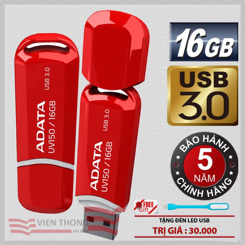 USB 3.0 16GB ADATA UV150 ( đỏ ) Hãng phân phối chính thức - Tặng đèn LED USB