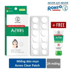 Miếng dán mụn Acnes Clear Patch (24 miếng) + Tặng Kem rửa mặt Acnes Creamy Wash 25g