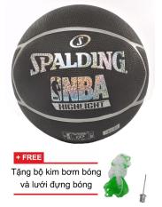 Quả bóng rổ Spalding NBA Highlight Hologram Outdoor Size 7 + Tặng bộ kim bơm bóng và lưới đựng bóng