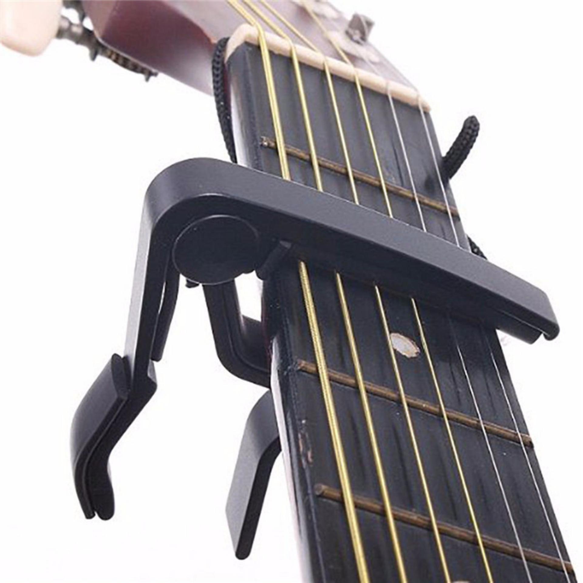 Capo kim loại guitar acoustic màu đen