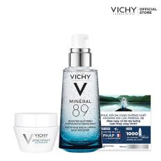 Bộ đôi Dưỡng chất cô đặc phục hồi và bảo vệ da Vichy Minéral 89 50ml và Kem dưỡng làm mờ vết nhăn và làm săn chắc da ban đêm Lift Activ 15ml và thẻ cào Vichy với cơ hội tận hưởng chuyến đi du lịch Pháp