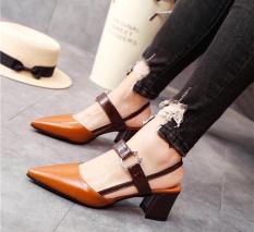 Sandal mũi nhon 5cm style Retro cổ điển