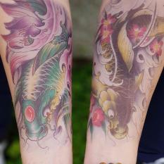 COMBO 2 TẤM HÌNH XĂM DÁN TATOO 15X21CM CÁ CHÉP XANH TUYỆT ĐẸP (Mua 2 tặng 1. Chọn mẫu tùy thích)