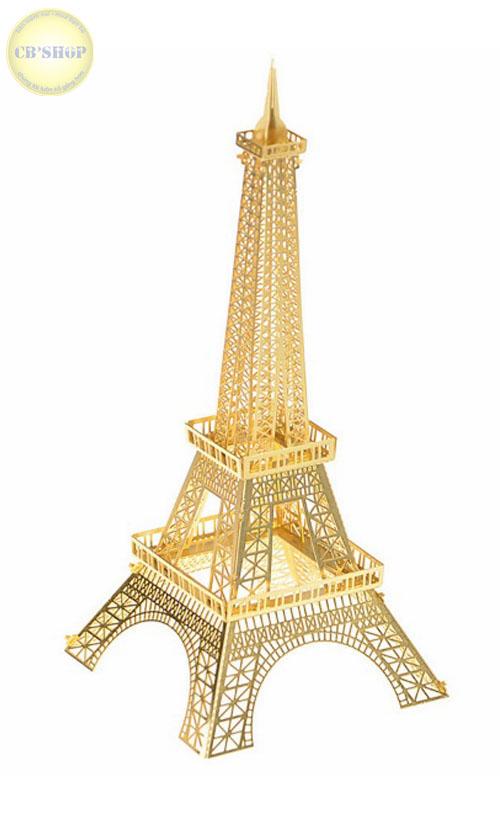 Mô hình tháp Eiffel ghép hình 3D kim loại màu Vàng