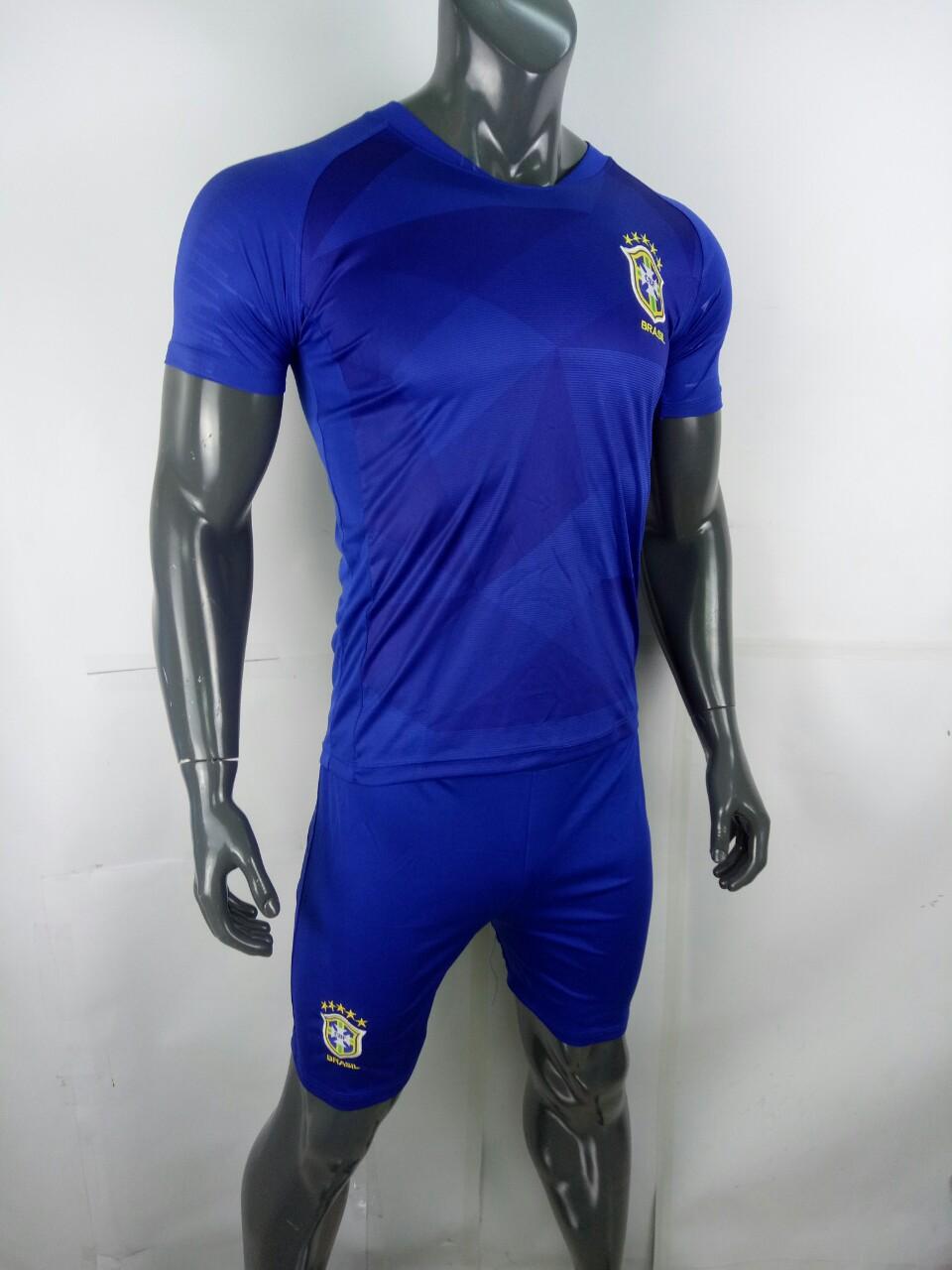 Bộ quần áo đá banh - đá bóng đội tuyển Brazil - Braxin xanh Wolrd cup 2018 mẫu chính thức
