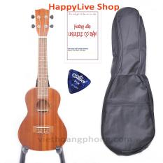 [HCM]Đàn Ukulele Concert Full gỗ Mahogany VHP dây nylon + Tặng kèm bao đựng sách học phím gảy – HappyLive Shop
