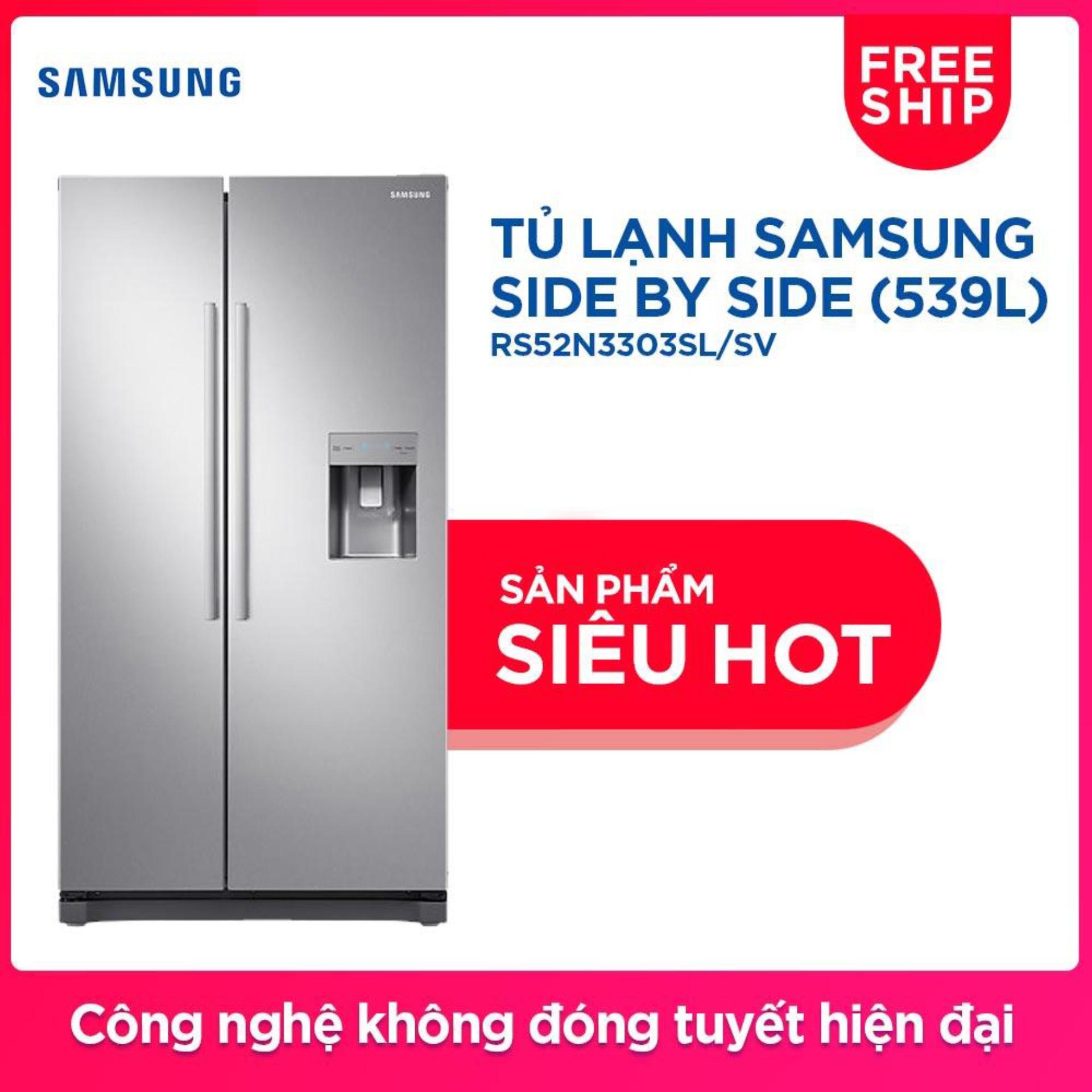 Tủ lạnh Side by Side Samsung RS52N3303SL/SV 539L (Bạc)