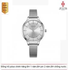 ĐỒNG HỒ NỮ JA-1058A JULIUS HÀN QUỐC DÂY THÉP (TRẮNG BẠC)