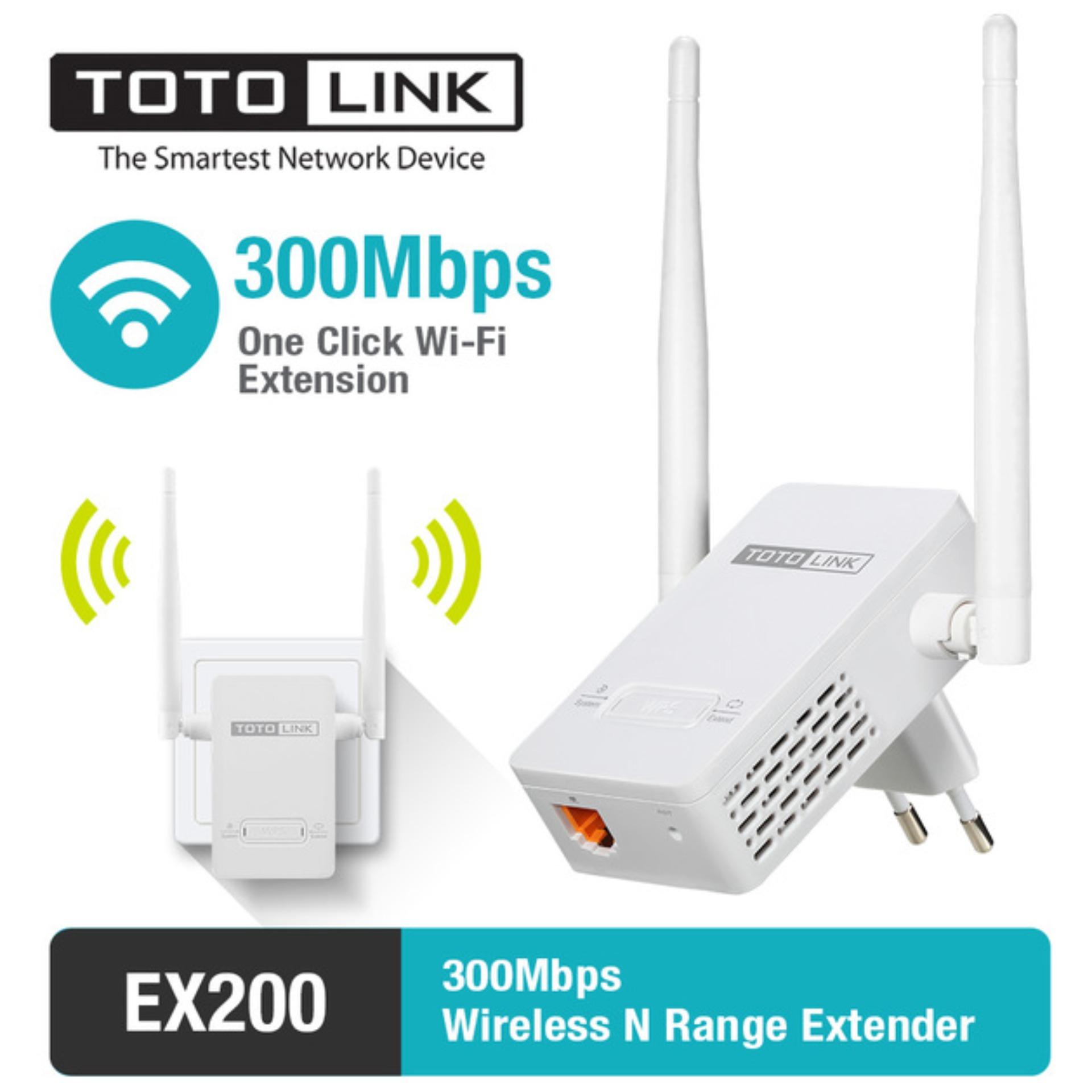 Thiết bị mở rộng sóng WiFi TOTOLINK EX200-V2 nhỏ gọn hiện đại chuẩn N 300Mbps - Hãng phân phối chính...