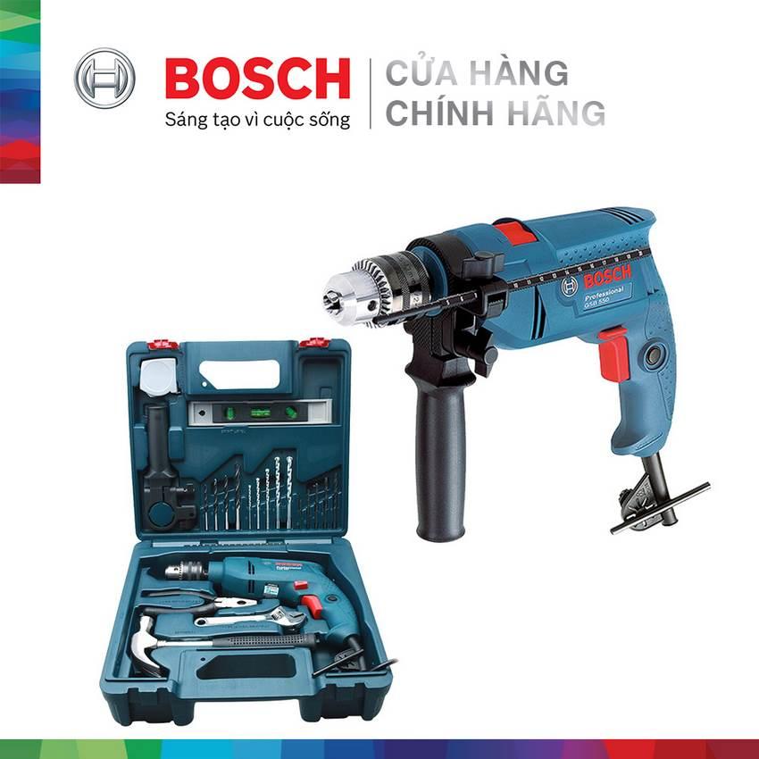 Máy khoan động lực Bosch GSB 550 MP SET - Tặng kèm bộ phụ kiện 19 chi tiết