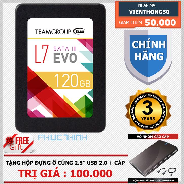Ổ cứng SSD 120GB TEAM L7 EVO Sata III - Hãng phân phối chính thức + tặng hộp đựng ổ...