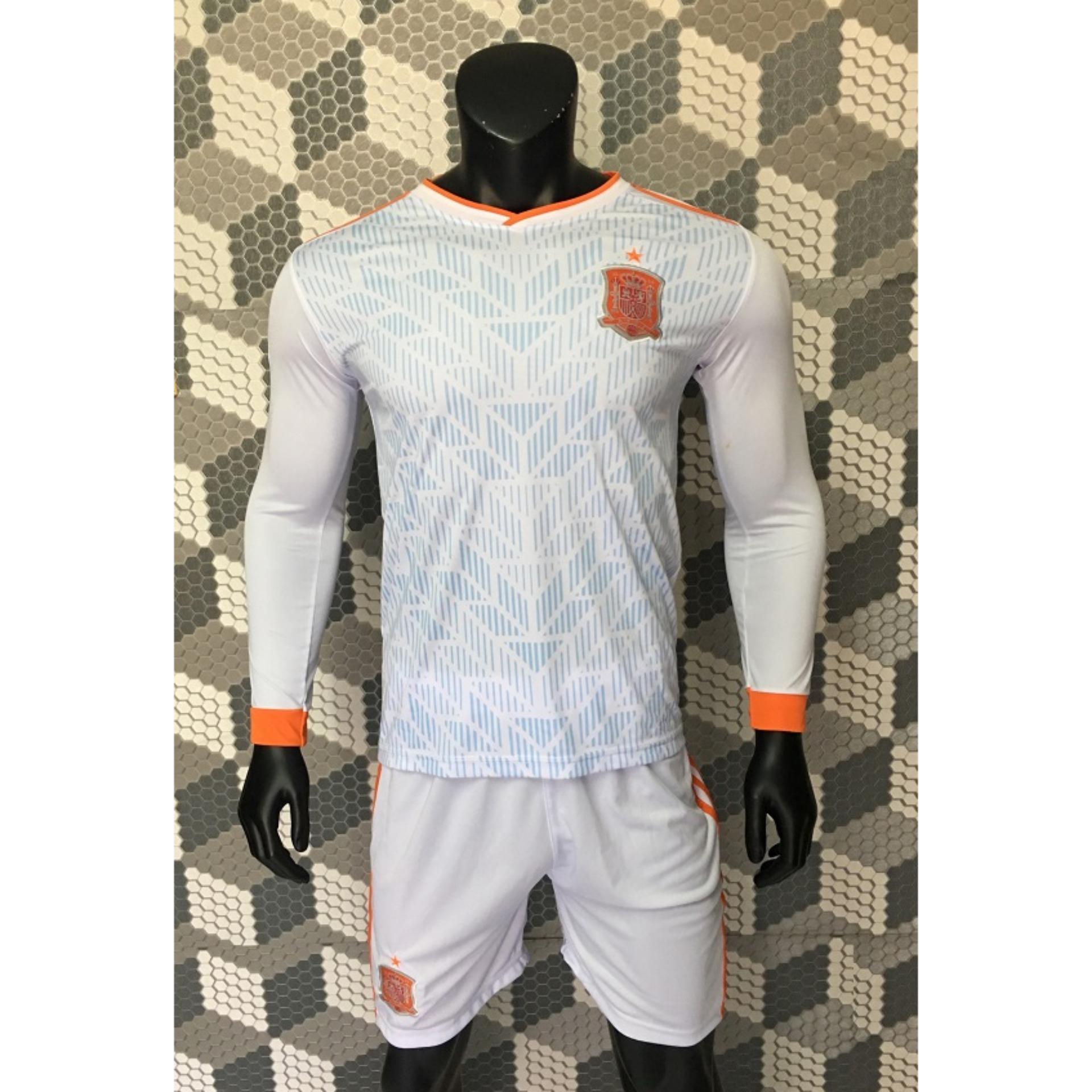 Quần áo bóng đá tay dài Tây Ban Nha sân khách 2018 World Cup