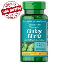 Viên uống tuần hoàn não Puritan’s Pride Premium Herbal Sure Ginkgo Biloba 120 mg 100 viên hsd: 12/2020