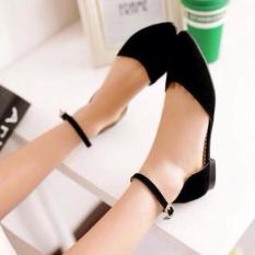 Giày sandal bít mũi nhung -ĐEN