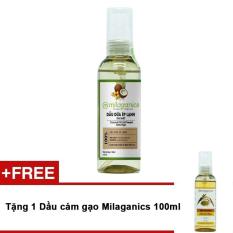 Dầu dừa ép lạnh tinh khiết Milaganics 100ml + Tặng dầu cám gạo Milaganics 100ml