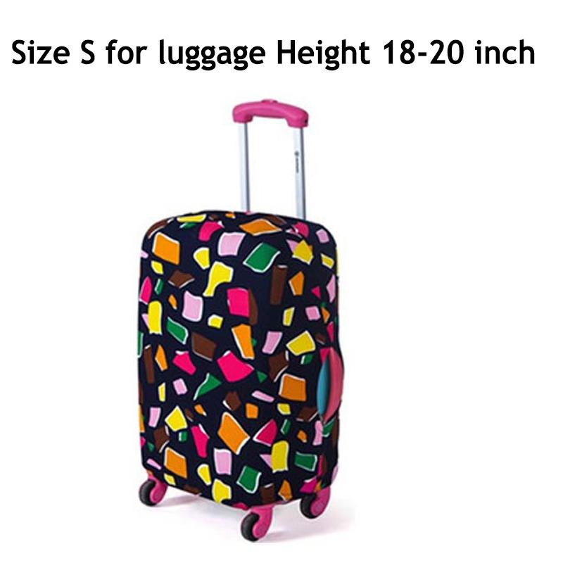 (Suitcase Cover, Stretchable Fabric Durable Luggage Cover Protector Dustproof for 18-20 inch Suitcase, Travel Accessoriesstyle: POLYGON-S) - intl