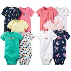Set 5 body chip ngắn tay, body cộc tay (body suit) Cho Bé Gái Hàng Xuất Dư (Chọn Mẫu Ngẫu Nhiên)