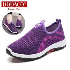 Giày mọi nữ đế bằng DODACO DDC2025 A67 Giày lười slip on đẹp giá rẻ mẫu mới hot trends 2019 màu đen đỏ tím xám giầy giay moi nu de bang giay luoi dep gia re mau moi mau den do tim xam