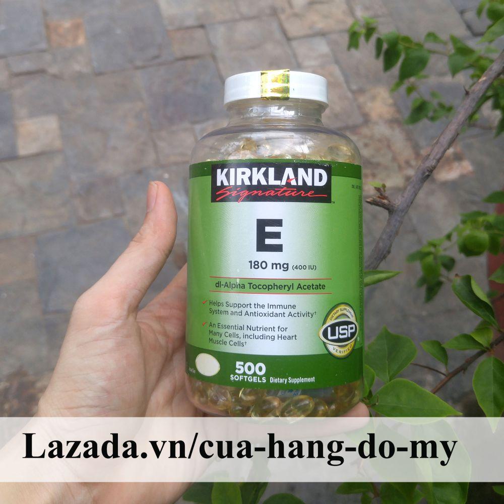 Vitamin E Kirkland 400 IU Mẫu Mới Nắp Trắng có hút ẩm của Mỹ- 500 Viên [DATE MỚI] - Vitamin...