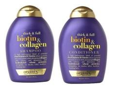 Bộ 1 chai dầu gội và 1 chai dầu xả chống rụng và kích thích mọc tóc Thick & Full Organix Biotin & Collagen