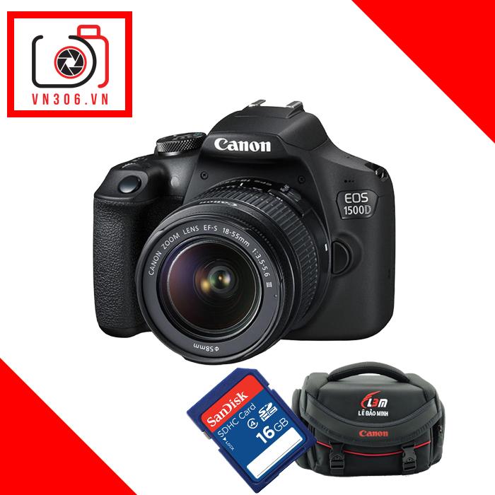 Canon EOS 1500D kit 18-55mm - Màu đen (Hàng Canon Lê Bảo Minh)-Tặng khoá học nhiếp ảnh EOS + Thẻ...