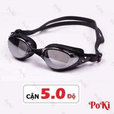 Kính bơi CẬN 1.5 – 8.0 độ BLACK thời trang 6200, chống UV, chống HẤP HƠI, kính bơi cao cấp – POKI