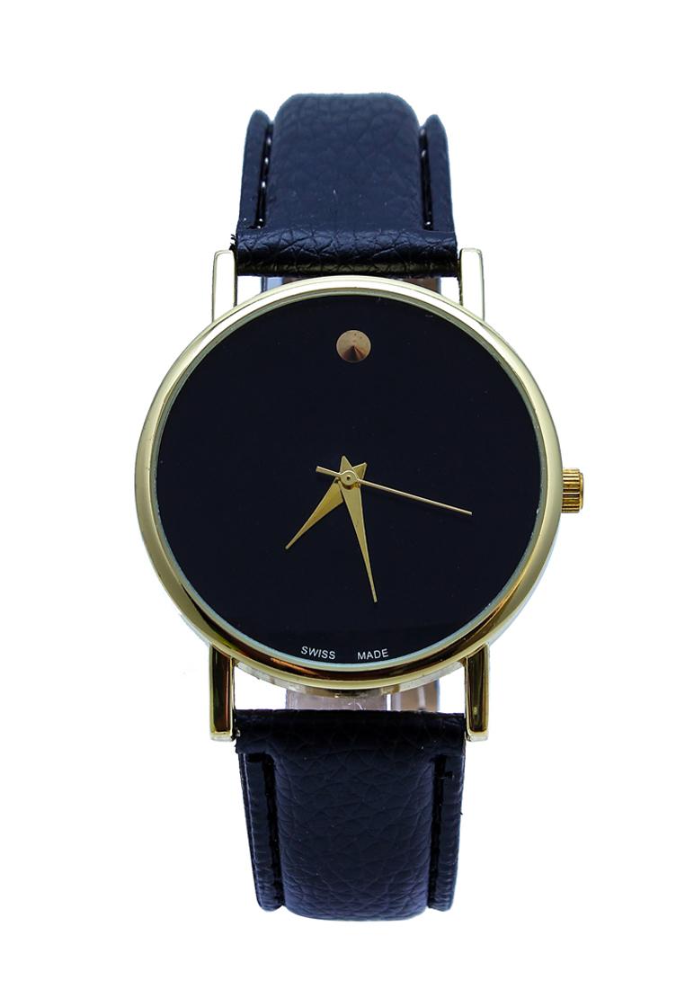 Đồng hồ nam Geneva thời trang dây da GV005 (Đen)