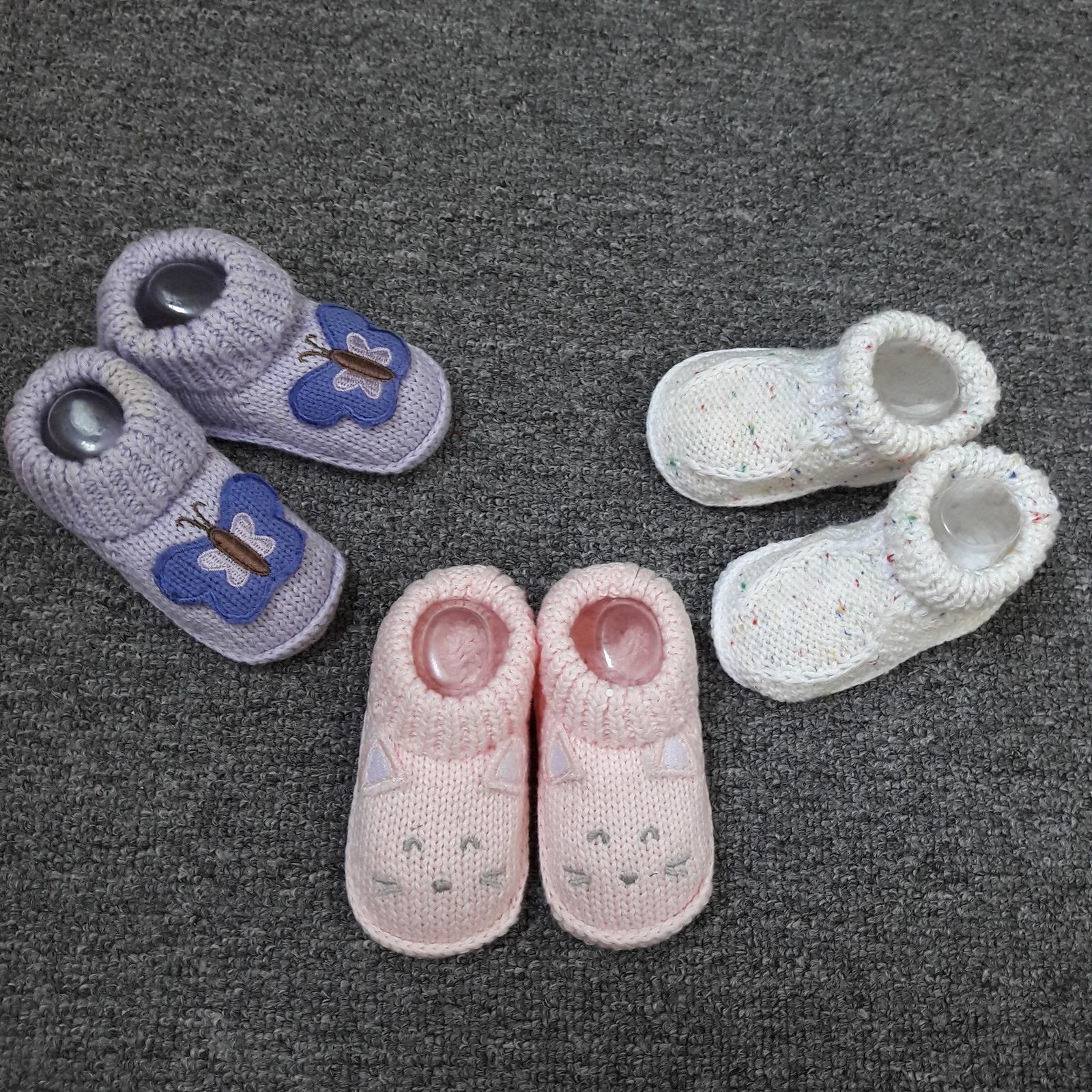 Vớ giày len móc bé gái (6 đến 24 tháng)