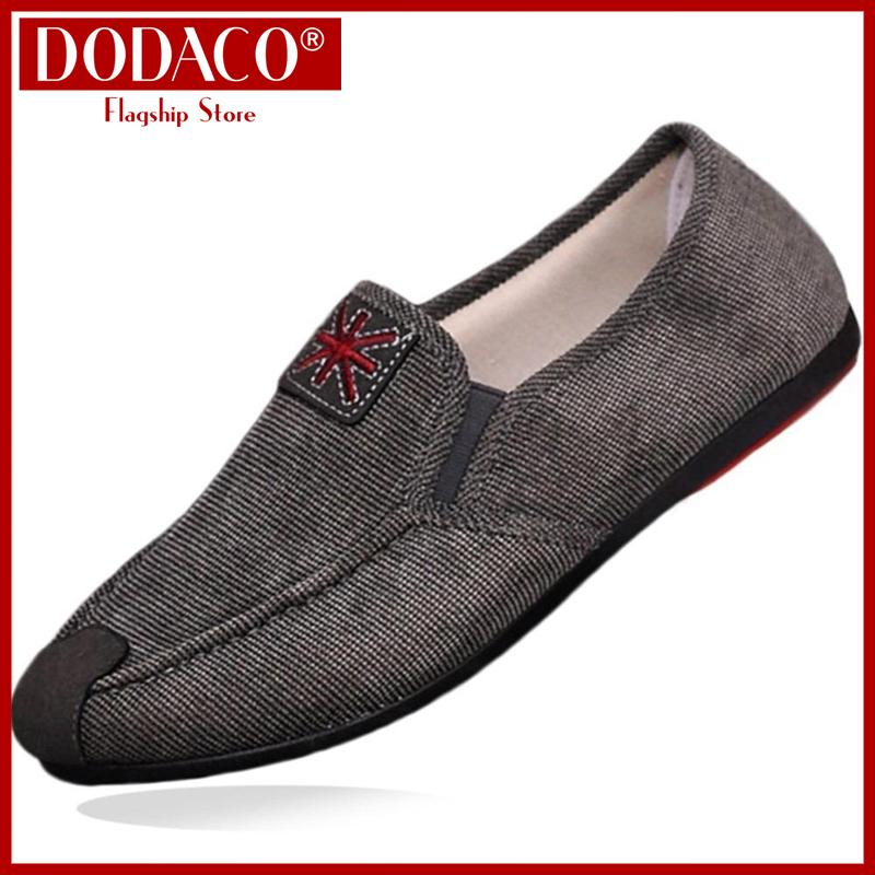 Giày lười nam DODACO LVS0002 COANH giày mọi nam thời trang style hàn quốc chất liệu siêu nhẹ vải khử...