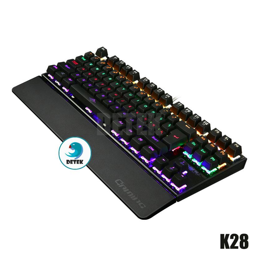 Bàn phím cơ game thủ Detek K28 (CK87) có đèn LED (nhiều màu)