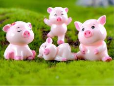 Bộ 05 mô hình chị em lợn hồng siêu cute để trang trí tiểu cảnh, bonsai