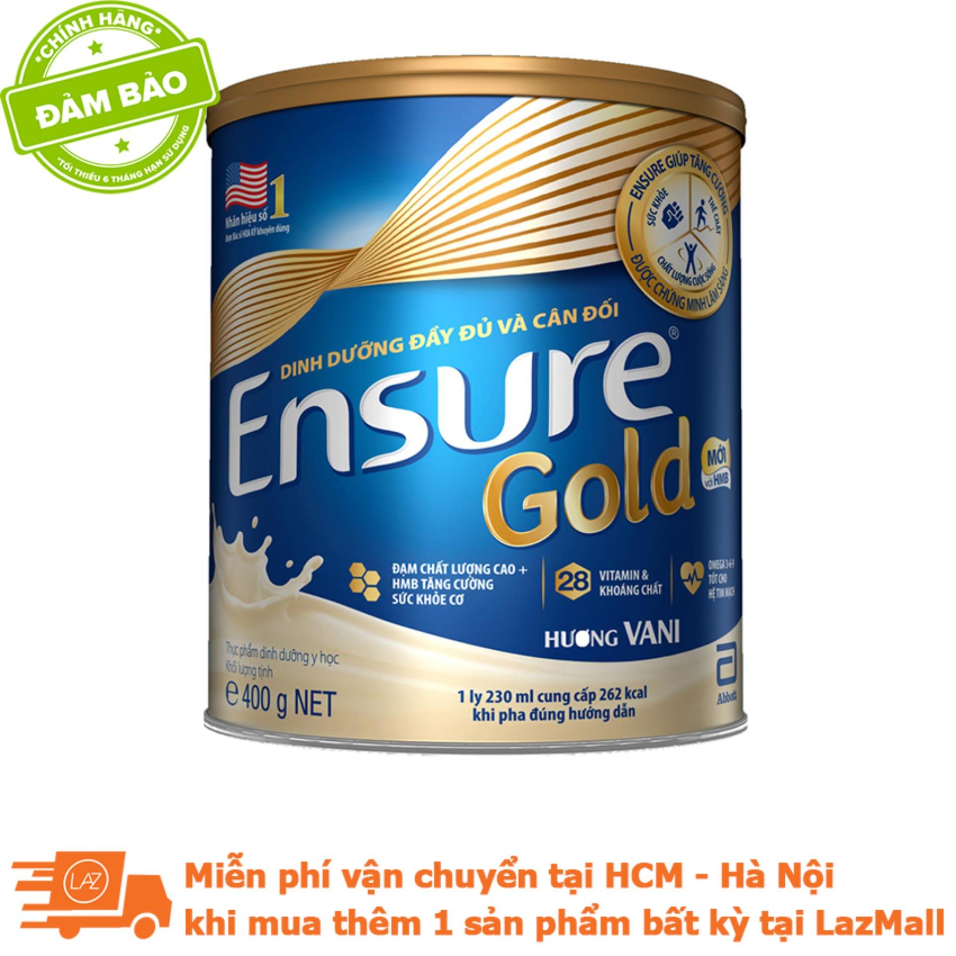 Lon sữa bột Ensure Gold Hương Vani 400g