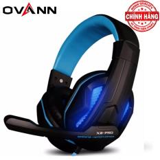 Tai nghe chuyên Game chụp tai Ovann X2 Pro đèn Led (Xanh)