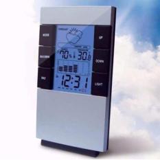 Đồng hồ thông minh để bàn Đa chức năng MÀN HÌNH LCD Màu Nhiệt Độ Ẩm Kế Thời Tiết kiêm Đồng Hồ Báo thức 3210