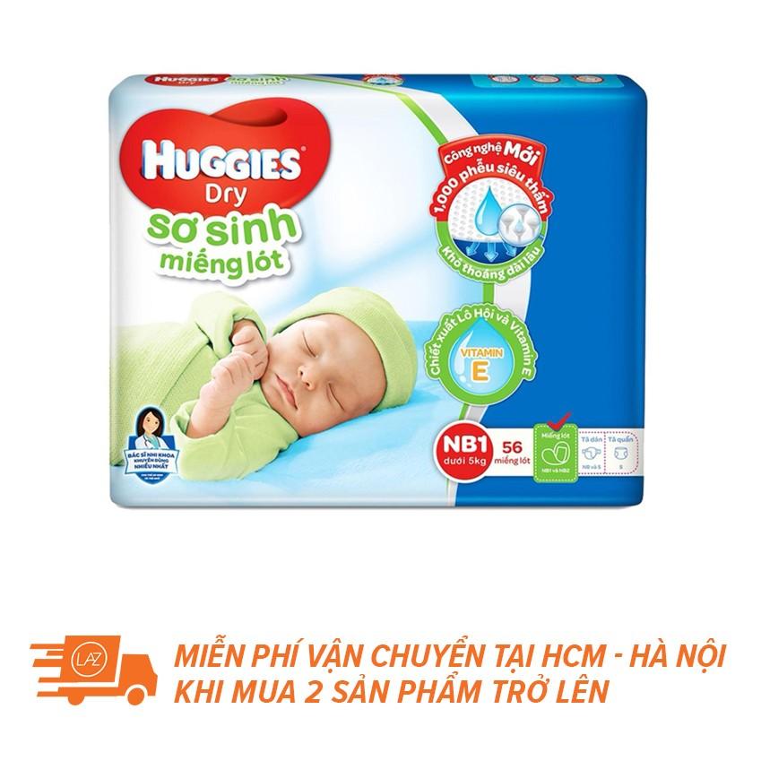 Miếng lót sơ sinh Huggies Newborn 1 (0-5kg) - N56 (Gói 56 miếng)