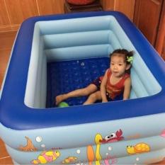 Bể bơi phao chữ nhật 3 tầng 1m5 cho bé