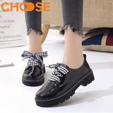 Dày OXFORD Nữ/Giày Boots Đẹp Dây Caro Bản To Phong Cách Mùa Đông Năm Nay 2311