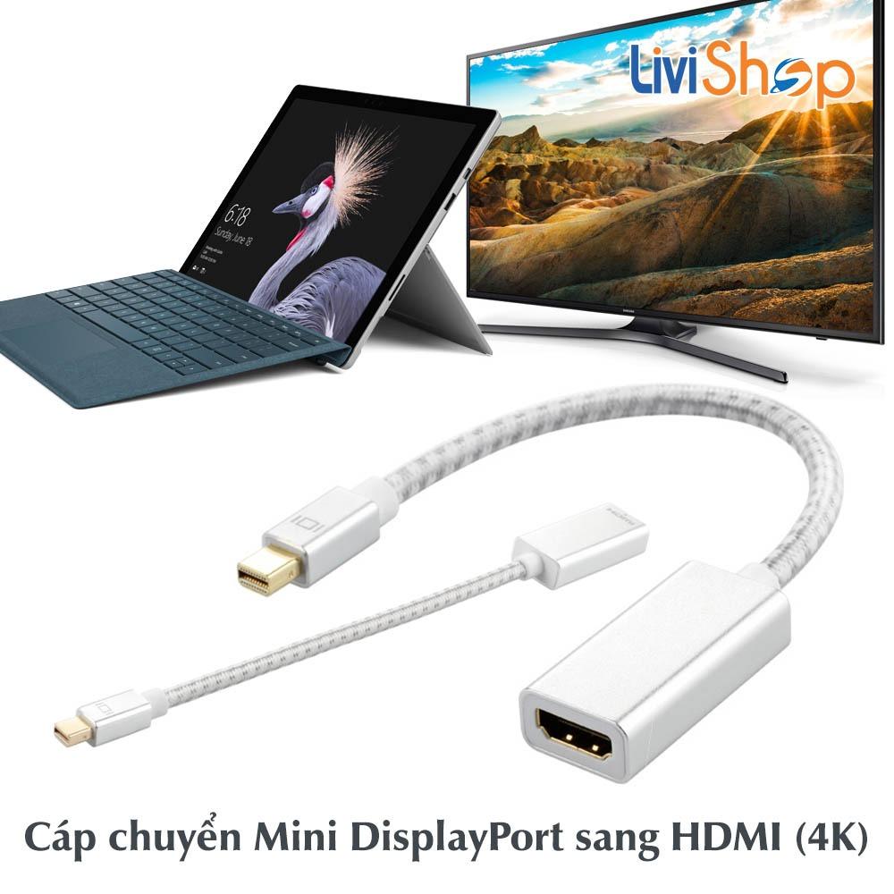 Cáp chuyển Mini Displayport (Thunderbolt) sang HDMI cái (Female) Support full HD 1080p / 4K / 2K (Silver - 23cm)