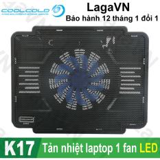 Đế tản nhiệt laptop COOLCOLD Thin Ice K17 1 quạt (Đen)