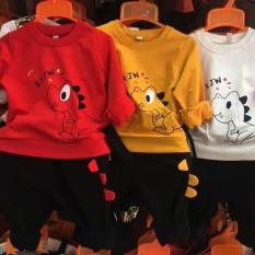 Combo 3 bộ khủng long dài tay cho bé từ 1-5 tuổi