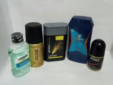 Set 7 món cho nam : 1Dầu gội Xmen nước hoa sạch gàu 70g + 1Xịt khử mùi Axe 50ml +1 chai nước súcmiệng Listerine 80ml +1chai Sữa tắm Xmen 85g – 1chai Lăn khử mùi hương nước hoa Xmen 20ml + tặng 2 món : tuýt kem đánh răng ps + túi đựng mỹ phẩm