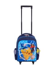 BALO KÉO , CẶP TÁP 2 NGĂN 14” HÌNH PIKACHU MÀU XANH ĐEN DÀNH CHO TRẺ EM , BÉ TRAI , HỌC SINH (THÁI LAN) – 1200PO65078710 (30x12x36cm)