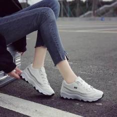 Giầy thể thao nữ vạch kim tuyến HAPLI (trắng, đen)