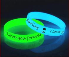 Vòng Tay Nữ Cao Su ILOVEYOU Dạ Quang Phát Sáng Thể Thao Cá Tính VTCAOSUDAQUANG